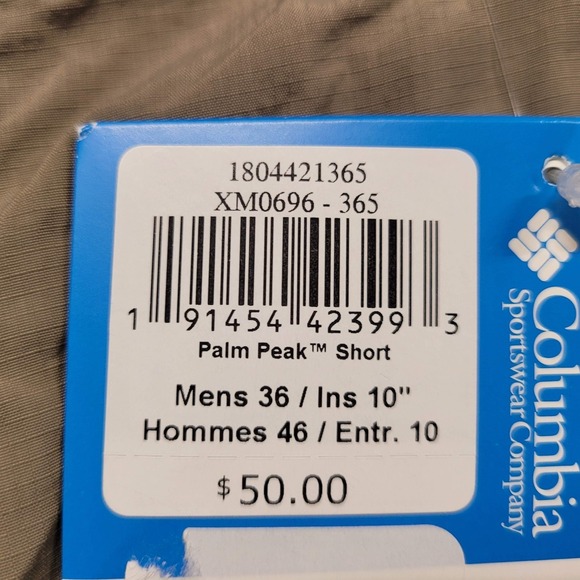 Columbia PFG Shorts Mens 36 Palm Peak Omni Shade Omni Wick Outdoors Hiking NWT - Picture 6 of 14